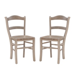 Linon Jaffrey Wood Side Accent Chairs, Natural, Set Of 2 Chairs