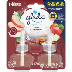 Glade® PlugIns® Scented Oil Refill, 1.3 Oz, Apple/Cinnamon, Packs Of 2