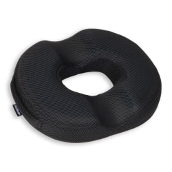 Mind Reader Ergonomic Air-Cloud Gel Donut Pillow With Cooling Core, 2-3/4"H x 13-1/4"W x 16"D, Black