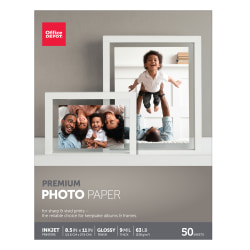 Office Depot® Brand Premium Photo Paper, Gloss, Letter Size (8 1/2" x 11"), 9 Mil, Pack Of 50 Sheets