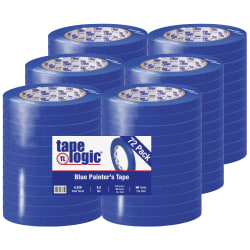 Tape Logic® 3000 Painter's Tape, 3" Core, 0.5" x 180', Blue, Case Of 72