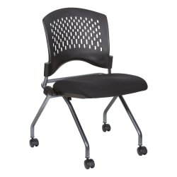 Office Star™ Folding Chair With Casters, Black
