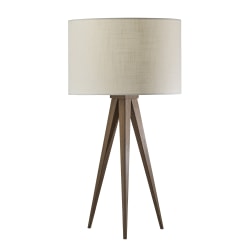 Adesso® Director Table Lamp, 26-1/4"H, Off-White Shade/Rosewood Base