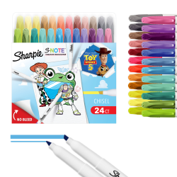 Sharpie S-Note Creative Highlighters, Toy Story 5 Packaging, Chisel Tip, Assorted, 24 Count
