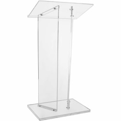 Kantek Standing Lectern - 2 Legs - 41" Height x 23.60" Width x 16" Depth - Speaker, Presentation - Assembly Required - Clear - Acrylic - 1 Each