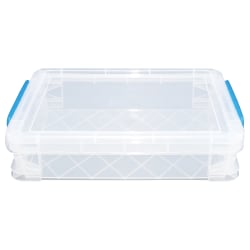Super Stacker Document Box, 3-7/16"H x 10-1/2"W x 14-1/2"L, Clear