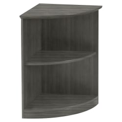 Mayline® Medina 30"H 2-Shelf Open 1/4-Round Bookcase, Gray Steel