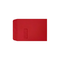 LUX #9 1/2 Open-End Window Envelopes, Top Left Window, Self-Adhesive, Ruby Red, Pack Of 50