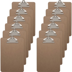 Business Source Standard Clipboards, 5" x 8", Brown, Set Of 12 Clipboards