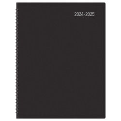 2024-2025 Office Depot® Brand 14-Month Weekly/Monthly Academic Planner, Horizontal Format, 8" x 11", 30% Recycled, Black, July 2024 To August 2025