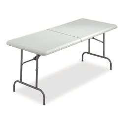 Iceberg Half-Folding Table, 60"W x 30"D, Platinum