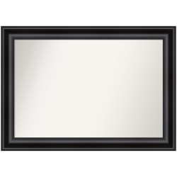 Amanti Art Non-Beveled Rectangle Framed Bathroom Wall Mirror, 29-3/4" x 41-3/4", Grand Black