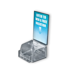Azar Displays Plastic Suggestion Box, Molded, Small, 3 1/2"H x 5 1/2"W x 5"D, Clear