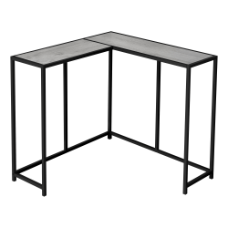 Monarch Specialties Jan L-Shaped Metal Console Table, 32"H x 36"W x 36"D, Black/Gray
