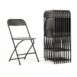 Flash Furniture Hercules Premium Folding Chairs, Set Of 10 Folding Chairs, Black