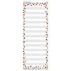Teacher Created Resources 14-Pocket Chart With Schedule Cards, 13" x 34", Confetti