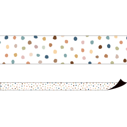 Teacher Created Resources Magnetic Border, 1-1/2" x 24", Everyone is Welcome Painted Dots, Pack Of 12 Pieces