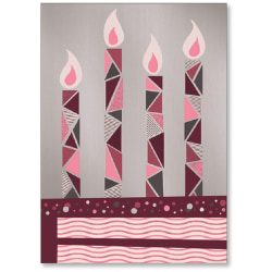 Viabella Birthday Greeting Card With Envelope, Four Candles, 5" x 7"