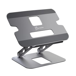j5create Multi-Angle Laptop Stand, 11-7/16"H x 8-15/16"W x 2-1/8"D, Gray/Silver, JTS127