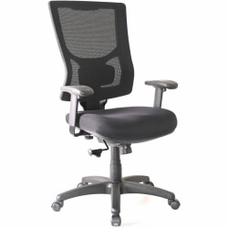 Lorell Conjure High-Back Swivel/Tilt Office Chair - Fabric, Polyurethane, Molded Foam Seat Material - High Back - Black - Armrest - 1 Each