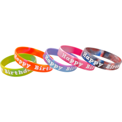 Teacher Created Resources Tie-Dye Happy Birthday Wristbands, 10 Per Pack, Set Of 6 Packs