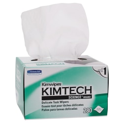 KIMTECH Kimwipes 1-Ply Delicate Task Wipers, 4-7/16" x 8-7/16", White, Box Of 280 Wipes