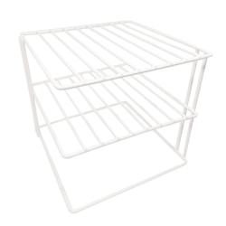 Better Houseware Coated Steel Corner Storage Rack, 2-Shelves, White