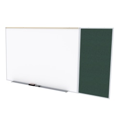 Ghent Combination Magnetic Dry-Erase Board, Porcelain, 48-1/2" x 96-5/8", White, Silver Aluminum Frame