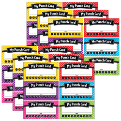 Teacher Created Resources Polka Dots Punch Cards, 60 Per Pack, Set Of 6 Packs