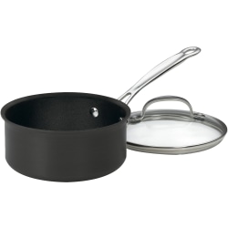 Cuisinart Chef's Classic Stainless-Steel Nonstick Hard-Anodized Saucepan With Cover, 2 Qt, Black