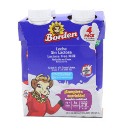 Borden Dairy 2% UHT Milk, Lactose-Free, 8 Oz, Total Qty 4