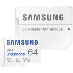 Samsung PRO Endurance 64 GB Class 10/UHS-I (U1) V10 microSDXC - 100 MB/s Read - 30 MB/s Write - 3 Year Warranty