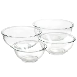 Martha Stewart 4-Piece Glass Nesting Bowl Set, Clear