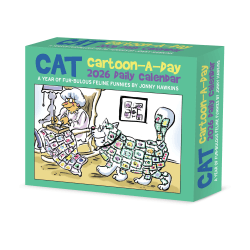 2026 Willow Creek Press Page-A-Day Daily Desk Calendar, 6-1/4" x 5-1/2", Cat Cartoon-A-Day by Jonny Hawkins, January To December, 54031