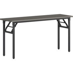 Lorell® Folding Melamine Training Table, 30"H x 60"W x 18"D, Black/Gray