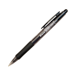 SKILCRAFT® Vista Pens, Medium Point, Transparent Barrel, Black, Pack of 12