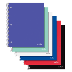 Office Depot® Brand Stellar Poly Notebook, 8-1/2" x 11",1 Subject, College Ruled, 80 Sheets, Assorted Colors, Pack Of 8 Notebooks