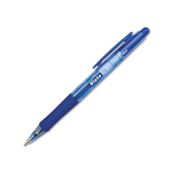 SKILCRAFT® Vista Pens, Medium Point, Transparent Barrel, Blue Ink, Pack Of 12 (AbilityOne)