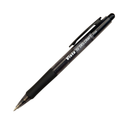 SKILCRAFT® Vista Pens, Fine Point, Transparent Barrel, Black Ink, Pack Of 12 (AbilityOne)