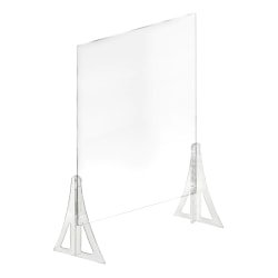 Azar Displays Cashier Shields, 30" x 40", Clear, Set Of 2 Shields