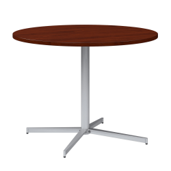 Bush Business Furniture 42-inch Round Conference Table with Metal Base, Hansen Cherry/Cool Gray Metallic, Standard Delivery