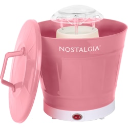 Nostalgia Hot Air Popcorn Maker And Bucket, 10-1/8"H x 9-15/16"W x 9-15/16"D, Coral