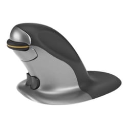 Posturite Penguin Ambidextrous Vertical Laser Mouse, Silver/Black