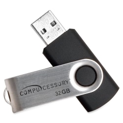 Compucessory Memory Stick-compliant Flash Drive - 32 GB - USB 2.0 - 12 MB/s Read Speed - 480 MB/s Write Speed - Silver - 1 Year Warranty