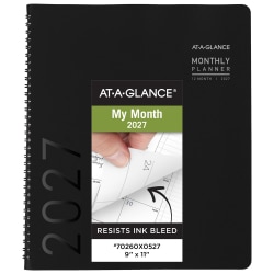 AT-A-GLANCE® Contemporary 2027 Monthly Planner, Black, Large, 9" x 11"