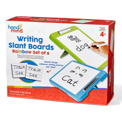 Hand2Mind Writing Slant Boards, Rainbow, Set Of 6