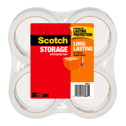 Scotch® Long Lasting Storage Packaging Tape, 1-7/8" x 54.6 Yd., Pack Of 4 Rolls