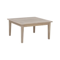 Linon Lascher Outdoor Square Wood Coffee Table, 16-3/4"H x 31-1/2"W x 31-1/2"D, Natural