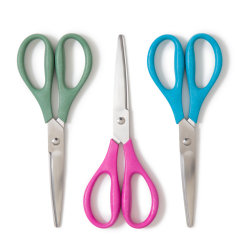 U Brands U-Eco™ Scissors, 3", Rounded, Assorted Colors, Pack Of 3