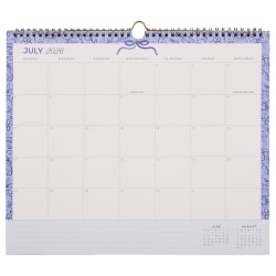 Happy Planner Organized 12-Month Wall Calendar, 14" x 12", Cottage Blues, July 2026 To June 2027, CWDS12-003, Total Qty 1